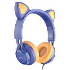 Накладні навушники Hoco W36 Cat ear (3.5mm/1.2m) Midnight Blue