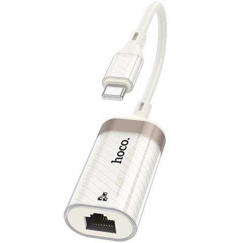 Перехідник Hoco UA41B Crystal Type-C to RJ45 100 Mbs (0.15m) Apricot