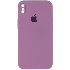 Чохол Silicone Case Square Full Camera Protective (AA) для Apple iPhone XS Max (6.5") Ліловий / Lilac Pride