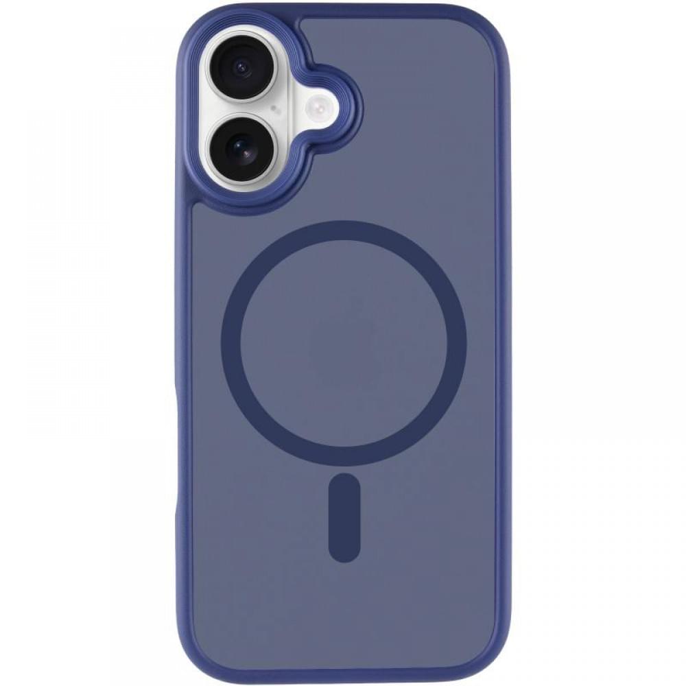 TPU+PC чохол Metal Buttons with MagSafe для Apple iPhone 17 (6.3") Синій / Navy Blue