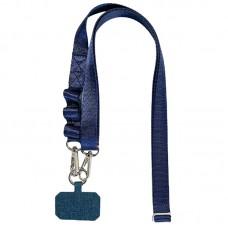 Шнурок широкий з двумя креплениями (2см) 140см Dark Blue