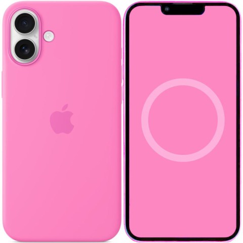 Чохол Silicone case (AAA) with Magsafe and Animation (button) для Apple iPhone 16 Plus (6.7") Peony