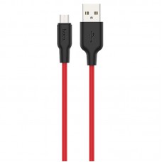 Дата кабель Hoco X21 Plus Silicone MicroUSB Cable (1m) Black / Red