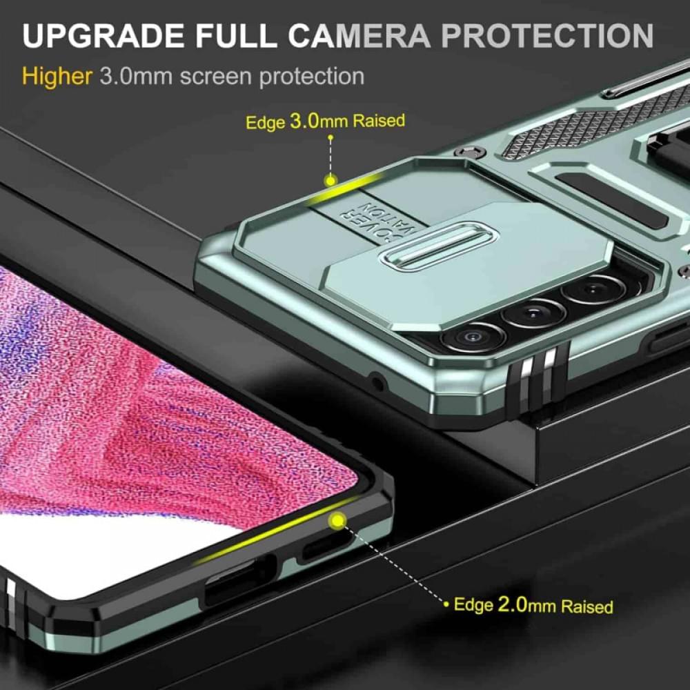 Ударостійкий чохол Camshield Army Ring для Samsung Galaxy A73 5G Зелений / Light Green