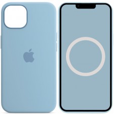 Чохол Silicone case (AAA) with Magsafe and Animation для Apple iPhone 13 (6.1") Блакитний / Blue Fog