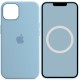 Чохол Silicone case (AAA) with Magsafe and Animation для Apple iPhone 13 (6.1") Блакитний / Blue Fog