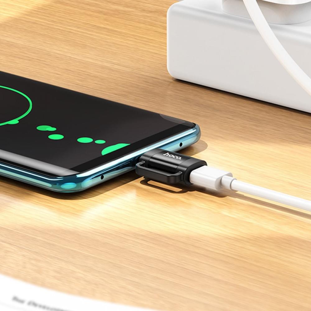 Перехідник Hoco UA31E OTG Type-C male to Lightning female Black