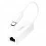 Перехідник Hoco UA22 Acquire USB ethernet adapter (100 Mbps) White