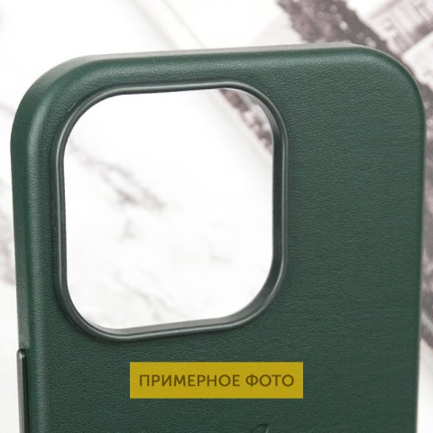 Шкіряний чохол Leather Case (AAA) with MagSafe and Animation для Apple iPhone 16 (6.1") Green