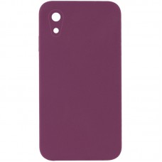 Silicone Case Square Full Camera Protective (AA) NOLOGO для Apple iPhone XR (6.1") Бордовий / Maroon