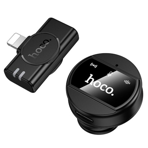 Петличний бездротовий мікрофон Hoco L21 Charm Lightning Black