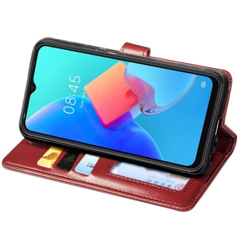 Шкіряний чохол-книжка GETMAN Gallant (PU) для TECNO Spark 8C Червоний