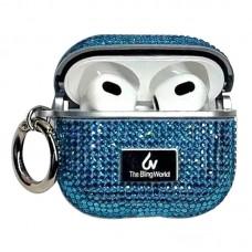 TPU чохол Bling World Rock Diamond для навушників AirPods 3 Блакитний