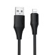 Дата кабель Hoco X124 Bien silicone USB to Lightning 2.4A (1m) Black