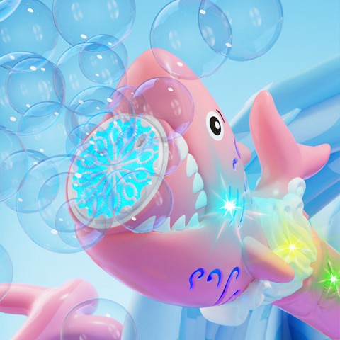 Пістолет з мильними бульбашками H038 Shark + bottle 50ml Pink