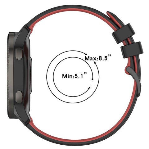 Ремінець Ribby для Smart Watch 20mm Black / Red