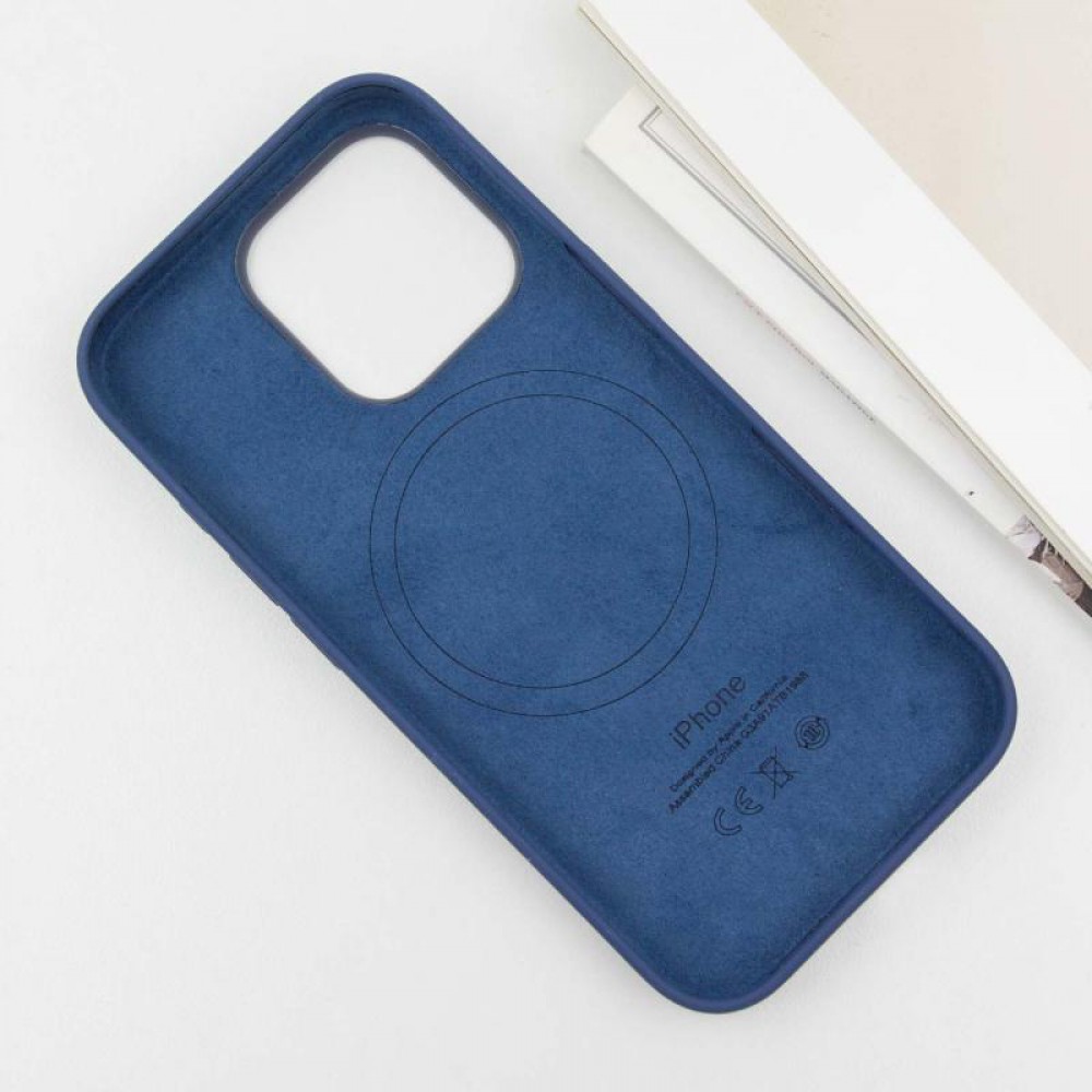 Чохол Silicone case (AAA) with Magsafe and Animation (button) для Apple iPhone 16 Pro Max (6.9") Denim