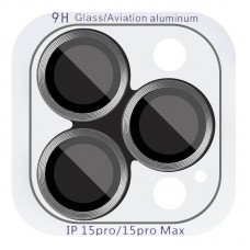 Захисне скло Metal Classic на камеру (в упак.) для Apple iPhone 15 Pro (6.1") / 15 Pro Max (6.7") Світло-Сірий / Light Gray