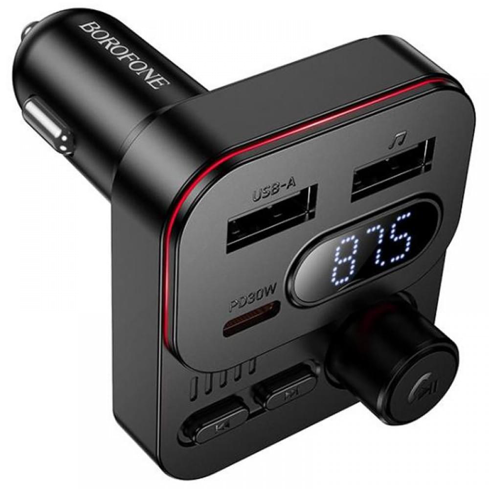 АЗП FM модулятор Borofone BC61 Ocean 45W (1USB-A/1C) Black