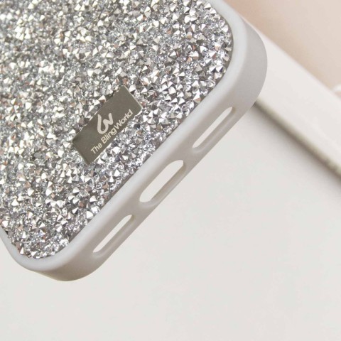 TPU чохол Bling World Rock Diamond для Apple iPhone 14 Pro (6.1") Срібний