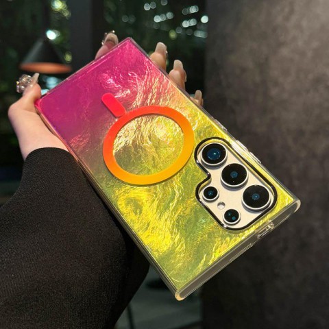Чохол TPU Shiny Mountain (MagFit) для Samsung Galaxy S24 Ultra Yellow / Pink