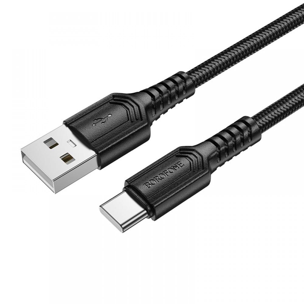 Дата кабель Borofone BX116 Certain USB to Type-C 3A (1m) Black
