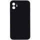 Чохол Silicone Case Square Full Camera Protective (AA) NOLOGO для Apple iPhone 11 (6.1") Чорний / Black