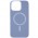 Шкіряний чохол Bonbon Leather Metal Style with MagSafe для Apple iPhone 14 (6.1") Блакитний / Mist blue
