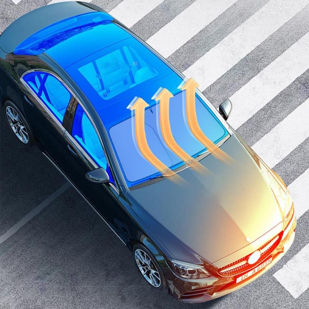 Портативний сонцезахисний автомобільний козирок на лобове скло (1.45x0.80m) White