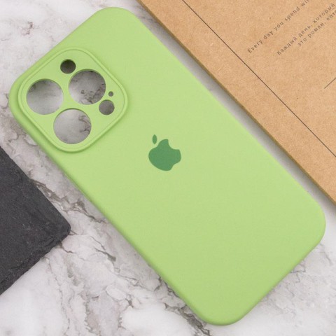 Чохол Silicone Case Full Camera Protective (AA) для Apple iPhone 15 Pro (6.1") М'ятний / Mint