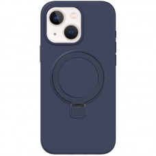 Чохол Silicone Case Full Protective NO LOGO with Ring для Apple iPhone 13 / 14 (6.1") Dark Blue