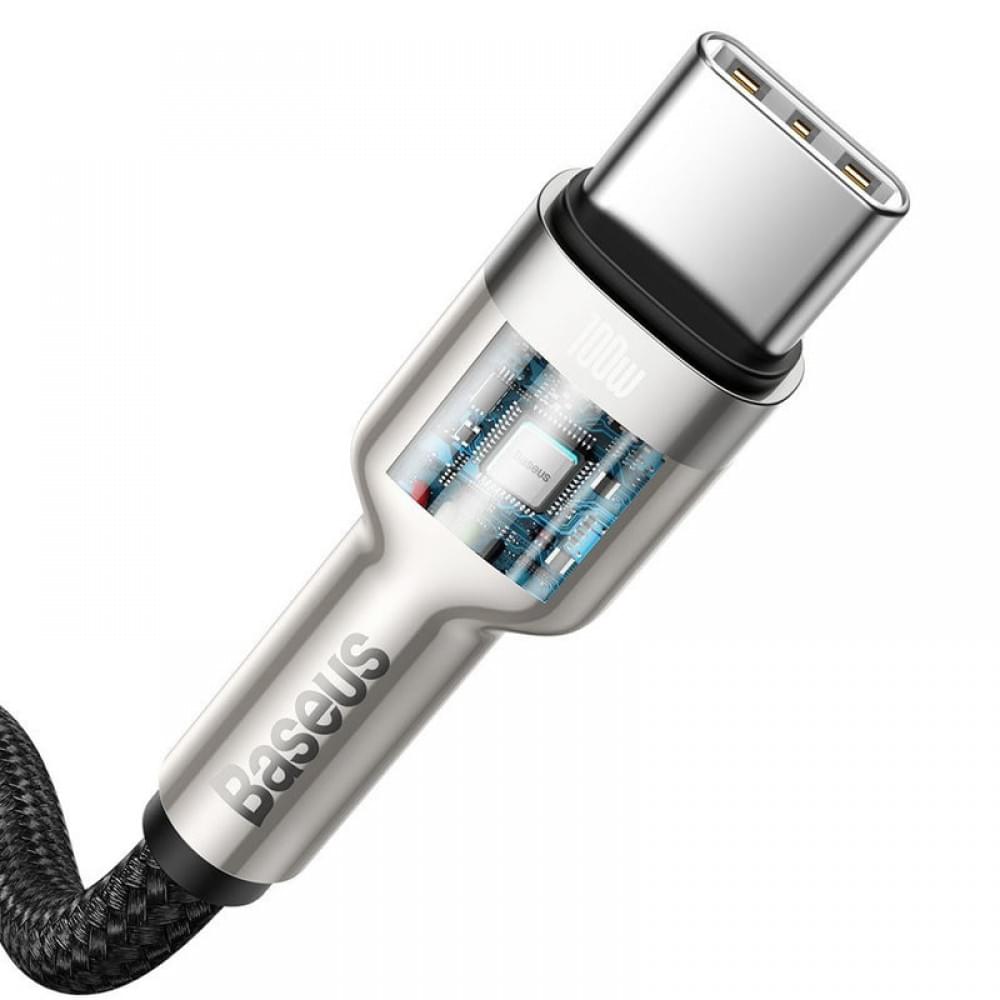 Дата кабель Baseus Cafule Series Metal Type-C to Type-C 100W (2m) (CATJK-D) Чорний