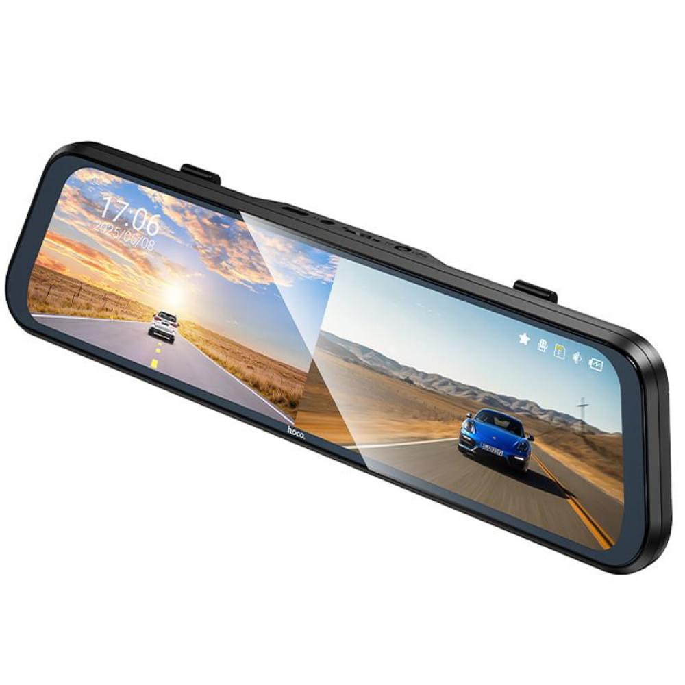 Автомобільний відеореєстратор дзеркало Hoco DV16 Dual-Channel Driving Recorder 1080p+720p Black