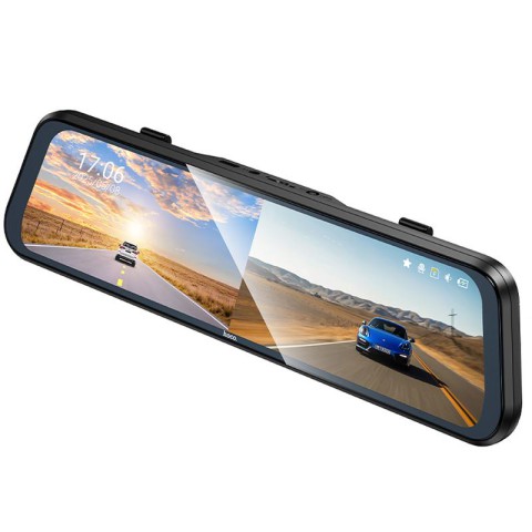 Автомобільний відеореєстратор дзеркало Hoco DV16 Dual-Channel Driving Recorder 1080p+720p Black