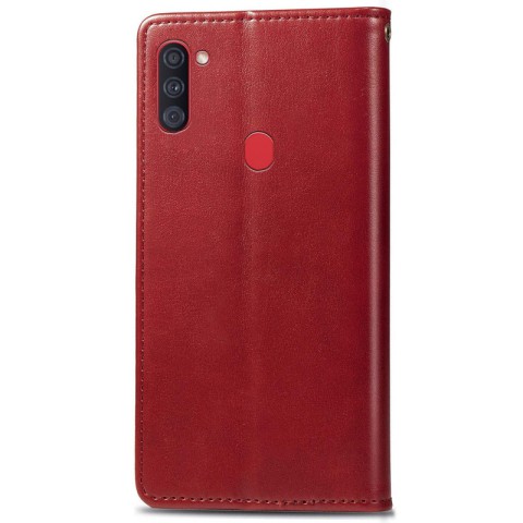 Шкіряний чохол-книжка GETMAN Gallant (PU) для Samsung Galaxy A11 Червоний