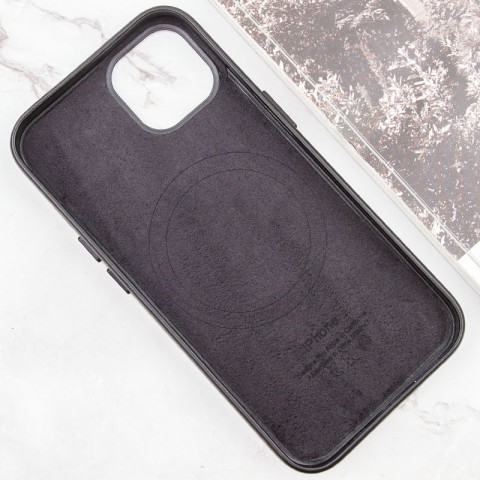Шкіряний чохол Leather Case (AAA) with MagSafe and Animation для Apple iPhone 13 (6.1") Midnight