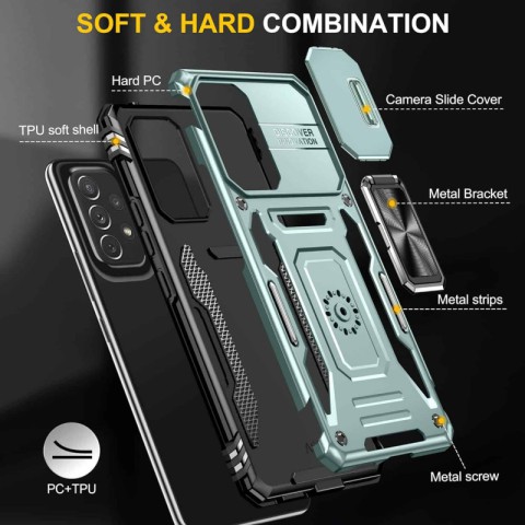 Ударостійкий чохол Camshield Army Ring для Samsung Galaxy A33 5G Зелений / Light Green