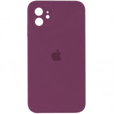 Чохол Silicone Case Square Full Camera Protective (AA) для Apple iPhone 11 (6.1") Бордовий / Maroon