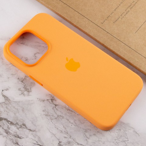 Чохол Silicone case (AAA) with Magsafe and Animation для Apple iPhone 13 Pro (6.1") Помаранчевий / Marigold