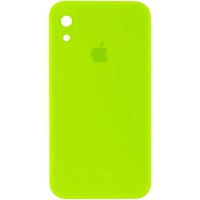 Чохол Silicone Case Square Full Camera Protective (AA) для Apple iPhone XR (6.1") Салатовий / Neon green