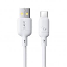 Дата кабель Baseus Silky Series OS Fast Charging USB to Type-C 100W (1m) (P10377703) Moon White