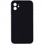 Silicone Case Square Full Camera Protective (AA) NOLOGO для Apple iPhone 11 (6.1") Чорний / Black