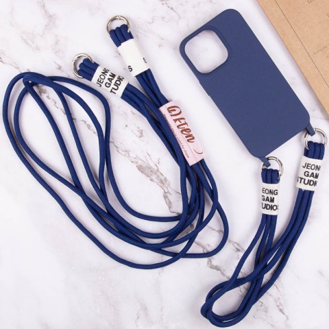 Чохол TPU two straps California для Apple iPhone 13 Pro (6.1") Темно-синій / Midnight blue
