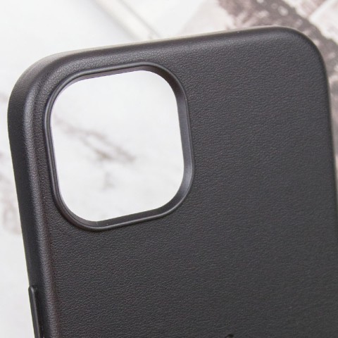 Шкіряний чохол Leather Case (AAA) with MagSafe and Animation для Apple iPhone 13 (6.1") Midnight