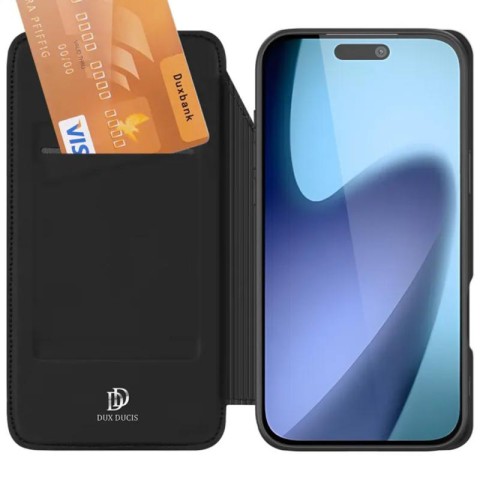 Чохол-книжка Dux Ducis з кишенею для візиток для Apple iPhone 17 Air (6.5") Чорний