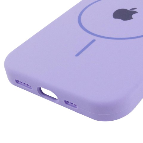 Чохол Silicone Case Full Protective (AA) with MagSafe для Apple iPhone 15 Plus (6.7") Бузковий / Dasheen
