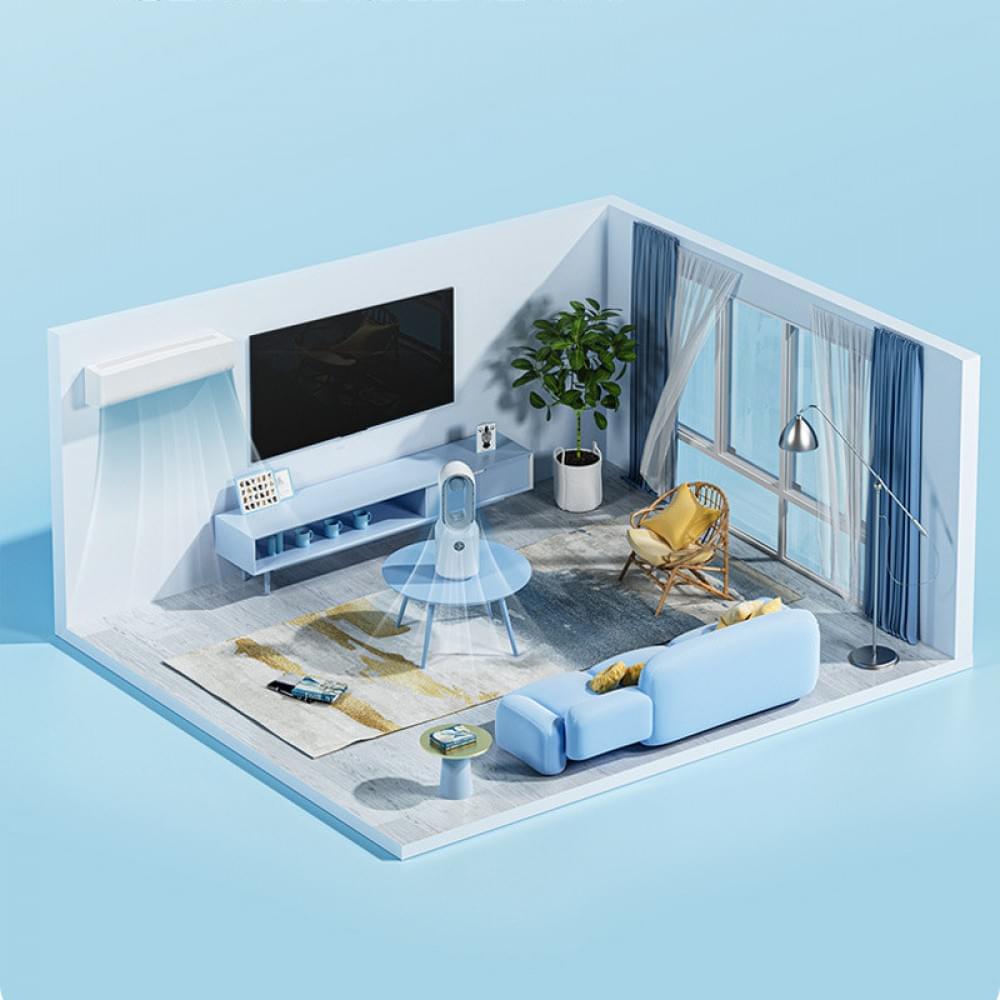 Настольный вентилятор F8 3in1 с Bluetooth-динамиком и ночником 4000mAh