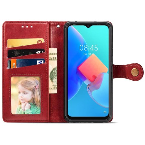 Шкіряний чохол-книжка GETMAN Gallant (PU) для TECNO Spark 8C Червоний