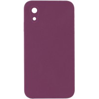 Чохол Silicone Case Square Full Camera Protective (AA) NOLOGO для Apple iPhone XR (6.1") Бордовий / Maroon
