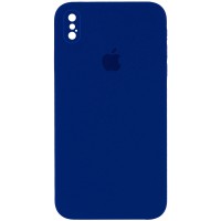 Чохол Silicone Case Square Full Camera Protective (AA) для Apple iPhone XS Max (6.5") Синій / Deep navy